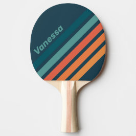 Raquete De Ping Pong Faixa Angulada de Nascer do Sol com Cacto do Deser