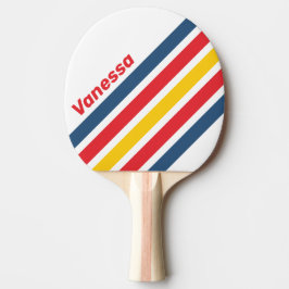 Raquete De Ping Pong Faixa Angular da Montanha Retro com Nome