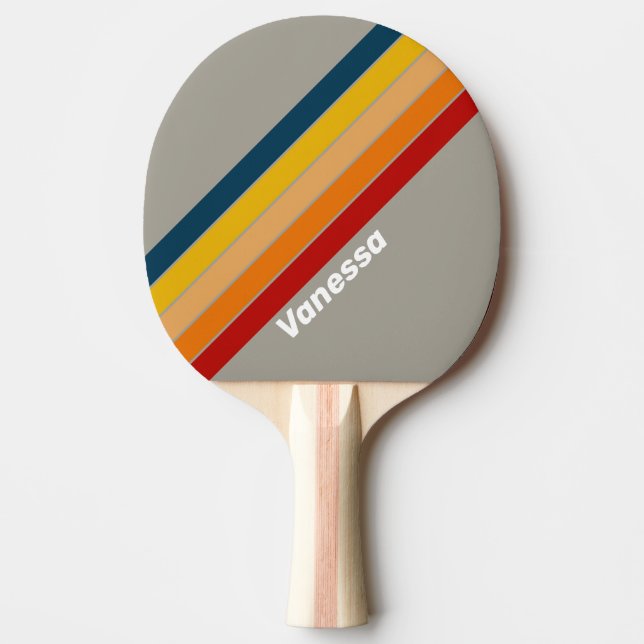 Raquete De Ping Pong Faixa da Aurora no Arcade com Nome (Frente)