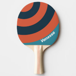 Raquete De Ping Pong Faixa de Círculo com respingo em Azul Turquesa Ret