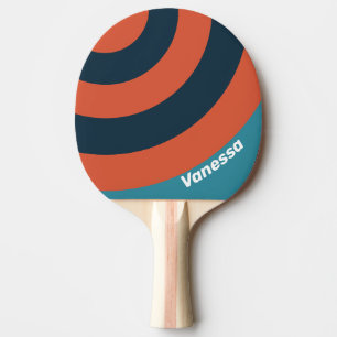 Raquete De Ping Pong Faixa de Círculo com respingo em Azul Turquesa Ret