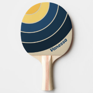 Raquete De Ping Pong Faixa de Círculo de Areia de Praia Vintage com Nom
