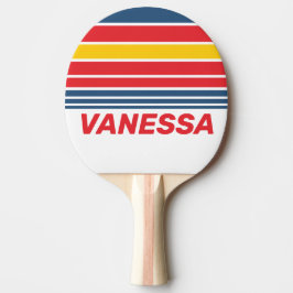 Raquete De Ping Pong Faixa de Horizonte de Montanha Retro com Nome