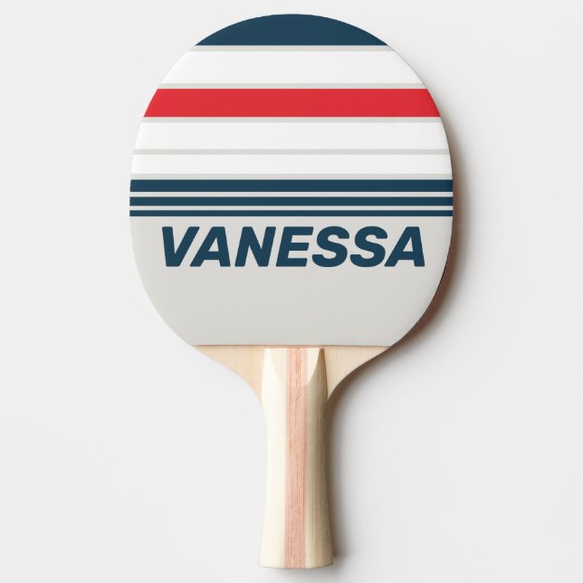 Raquete De Ping Pong Faixa de horizonte de Warbird com nome (Frente)