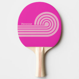 Raquete De Ping Pong Faixa de Ondulação Dupla do Céu Rosa Retrô com Nom