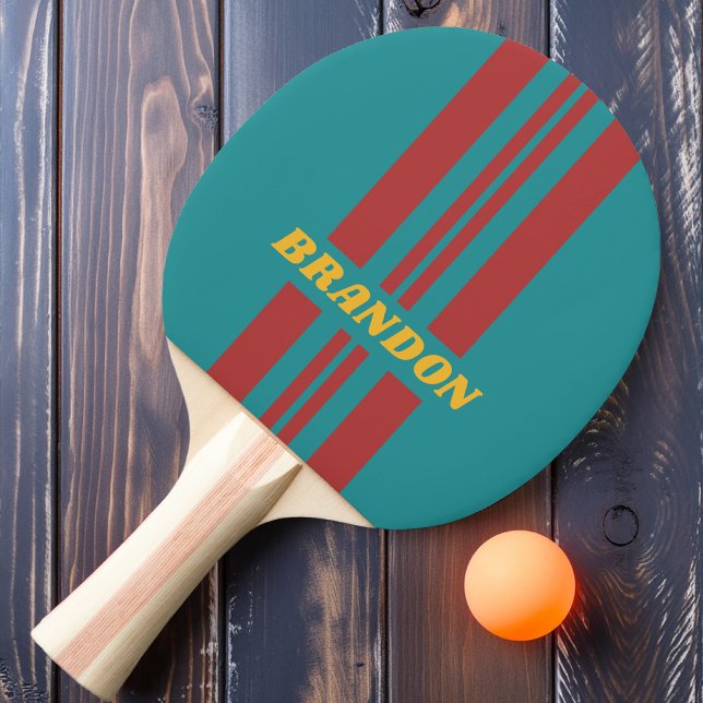 Raquete De Ping Pong Faixa de Rali do Recife de Rubi com Nome (Criador carregado)