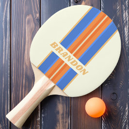 Raquete De Ping Pong Faixa de Rali Sol Oceano Vintage com Nome