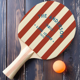 Raquete De Ping Pong Faixa de Siena Queimada à Beira-Mar & Sobrenome da