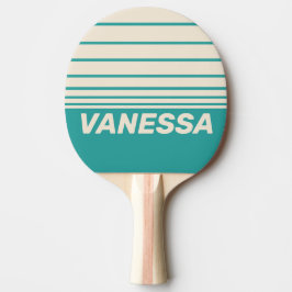 Raquete De Ping Pong Faixa de Três Horizontes Retro Sea Breeze com Nome
