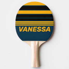 Raquete De Ping Pong Faixa do Horizonte da Maré ao Luar Retro com Nome