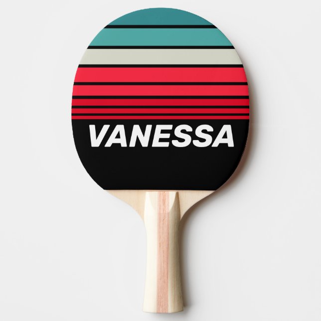 Raquete De Ping Pong Faixa do Horizonte do Arco-íris Retro Stealth com  (Frente)
