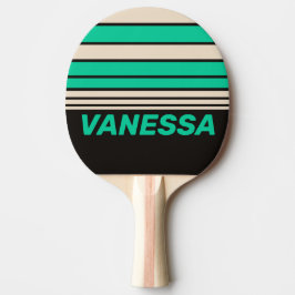 Raquete De Ping Pong Faixa do Horizonte em Tom de Hortelã da Meia-Noite