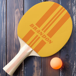 Raquete De Ping Pong Faixa Dupla de Rali Retro Laranja Groove com Nome