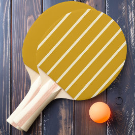 Raquete De Ping Pong Faixa e Cor Sólida de Ocre Dourado