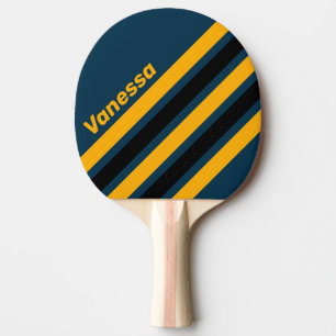 Raquete De Ping Pong Faixa Inclinada da Maré ao Luar Retro com Nome