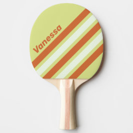 Raquete De Ping Pong Faixa Inclinada de Cacto do Deserto Retro com Nome