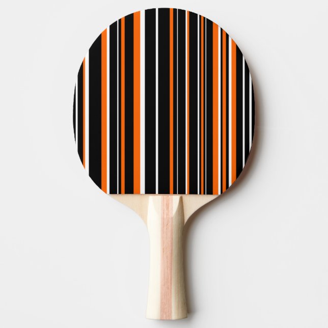 Raquete De Ping Pong Faixa Preta Moderna, Branca, Laranja Código de Bar (Frente)