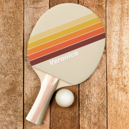 Raquete De Ping Pong Faixa Retrô com Nome