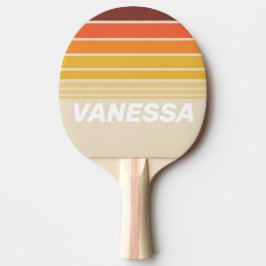Raquete De Ping Pong Faixa Retrô Horizon com Nome