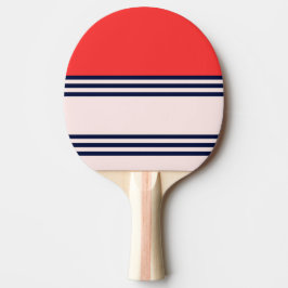 Raquete De Ping Pong Faixa Retro Vermelha