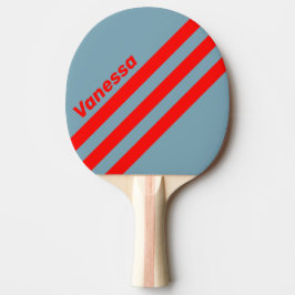 Raquete De Ping Pong Faixa Triangular do Mar Vermelho Retro com Nome