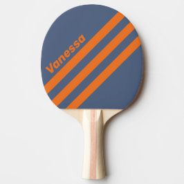 Raquete De Ping Pong Faixa Triangular e Nome da Costa do Pôr do Sol Ret