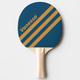 Raquete De Ping Pong Faixa Triangular Retro Royal Dourada com Nome