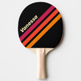Raquete De Ping Pong Faixas Anguladas Retro VHS com Nome