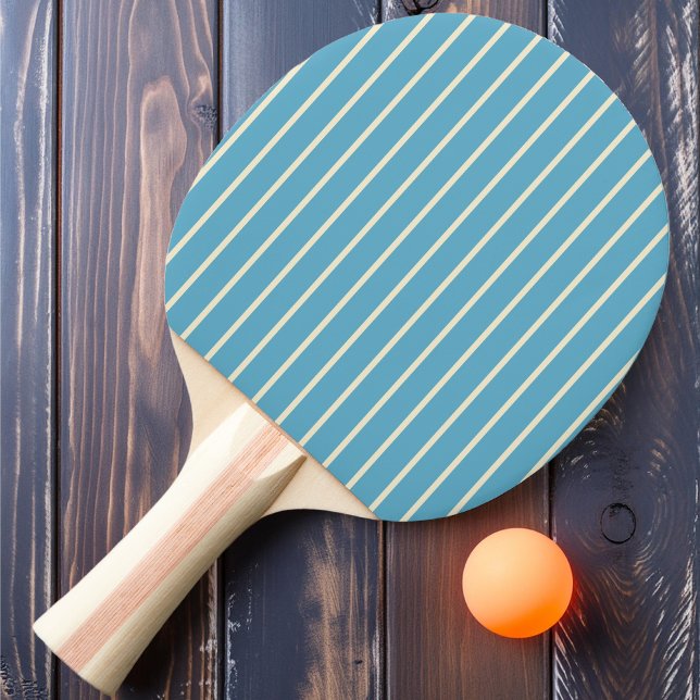 Raquete De Ping Pong Faixas Finas Cor Aqua Sky (Criador carregado)