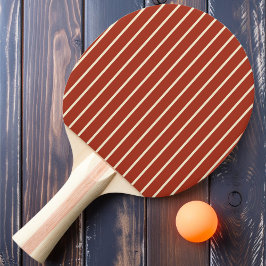 Raquete De Ping Pong Faixas Finas na Cor Terra de Siena Queimada