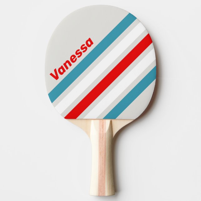 Raquete De Ping Pong Faixas Inclinadas Thunderbird com Nome (Frente)