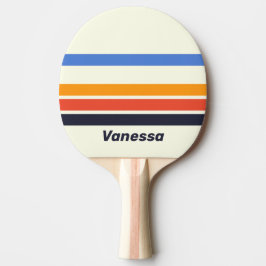 Raquete De Ping Pong Faixas Retro Five Across com Nome