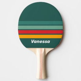 Raquete De Ping Pong Faixas Verdes com Nome