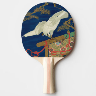 Raquete De Ping Pong Falcão Branco Japonês Vintage Arte G.A. Audsley