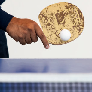 Raquete De Ping Pong Família de pontos de terra do mapa Pirate Personal