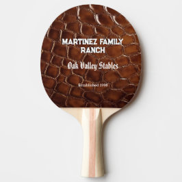 Raquete De Ping Pong Family Ranch Faux Crocodile Leather