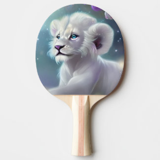 Raquete De Ping Pong Fantasia de Leão Branco