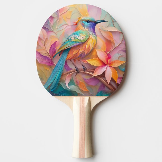 Raquete De Ping Pong Fantasia de Pássaro com Garganta Violeta (Frente)