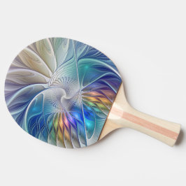 Raquete De Ping Pong Fantasia Floral, Abstrato Fractal Colorida