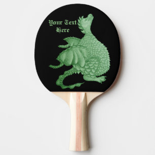 Raquete De Ping Pong fantasia mítica criatura doce dragão verde