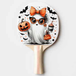 Raquete De Ping Pong Fantasma de Dia de as Bruxas engraçado Canto