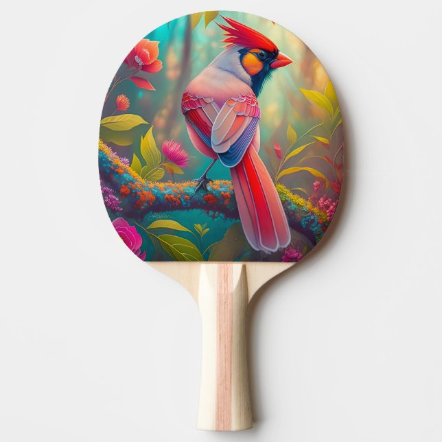 Raquete De Ping Pong Fantasy Birds Male Cardinal (Frente)
