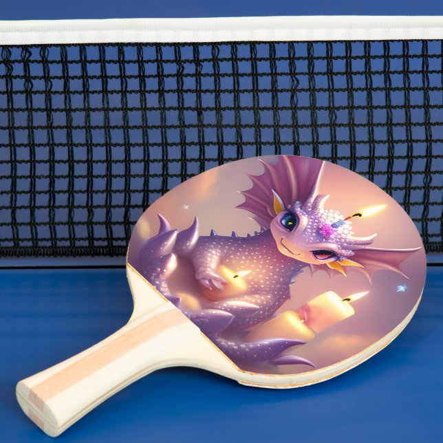 Raquete De Ping Pong Fantasy Dragon com Velas de Aniversário (Insitu)