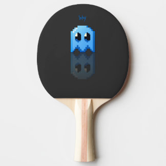 Raquete De Ping Pong fantôme bleu nom perso fanart PacMan noir