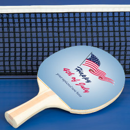 Raquete De Ping Pong Feliz 4 de julho com bandeira americana