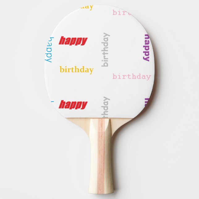 Raquete De Ping Pong Feliz aniversário (Frente)