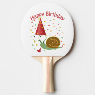 Raquete De Ping Pong Feliz aniversário! Confetti Snail