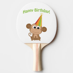 Raquete De Ping Pong Feliz Aniversário Macaco