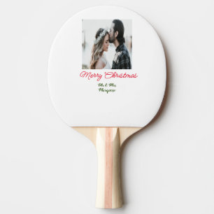 Raquete De Ping Pong Feliz casal de Natal - adicione nome feliz holida