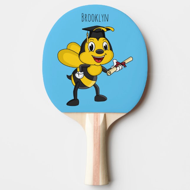 Raquete De Ping Pong Feliz desenho animado (Frente)